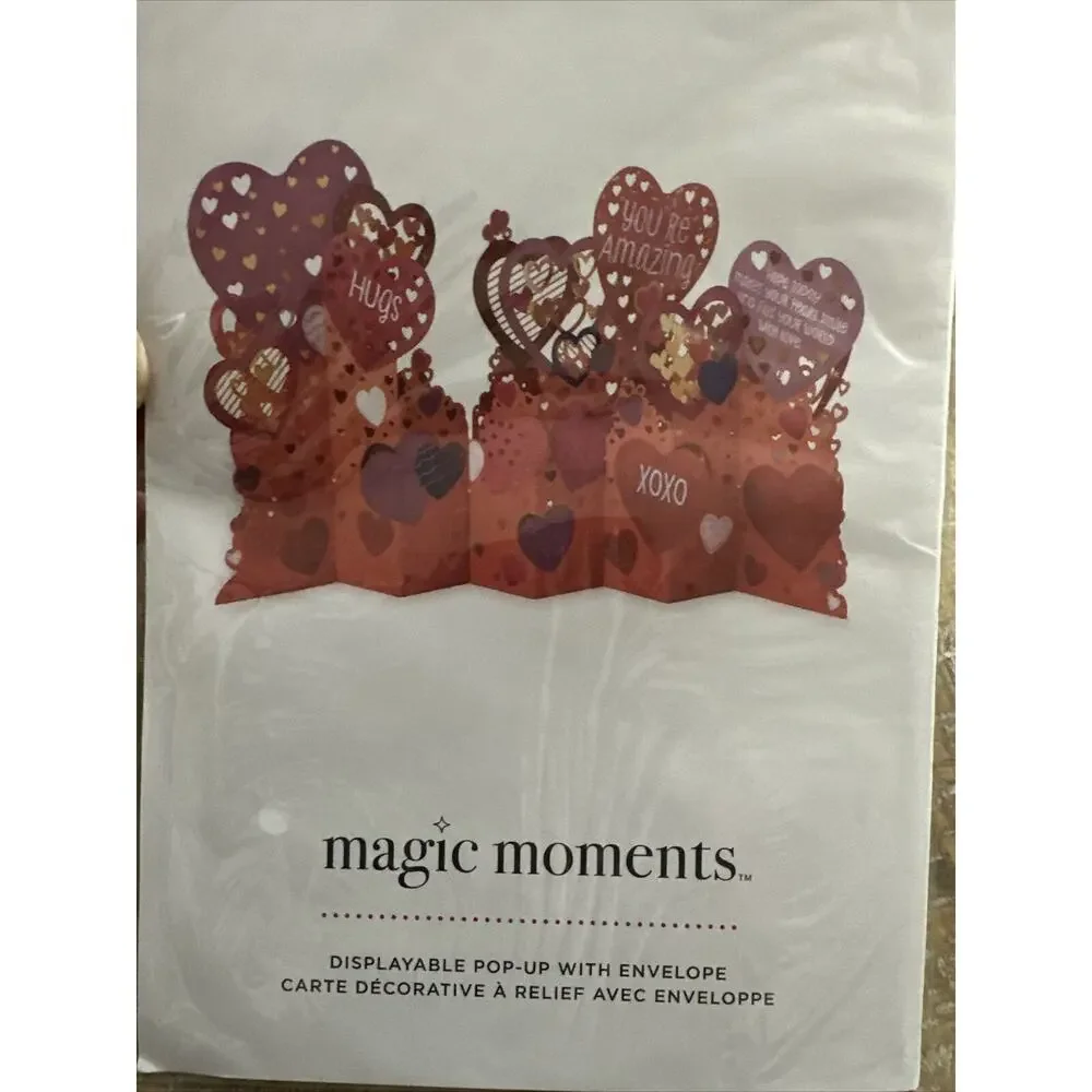 American Greetings Magic Moments Pop-Up Valentine's Day I Love U Cards Lot of 2